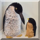 D130. Pair of bristle penguins. 10”h and 6”h - $22 & $14 